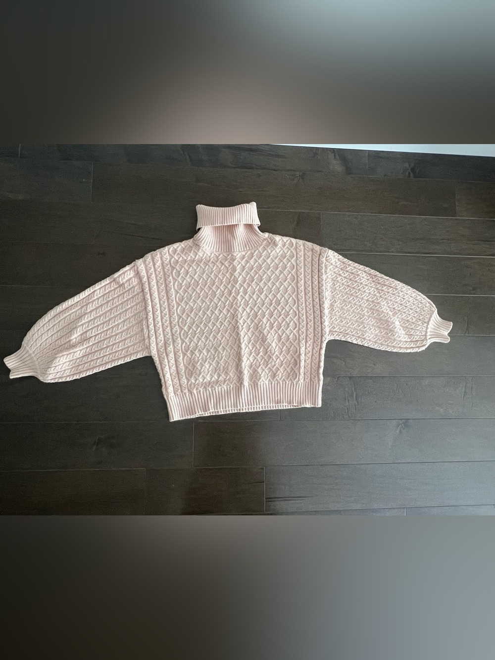 Super Cozy Soft Chunky Blush Cable Turtleneck Sweater